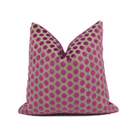 Thumbnail for Fun Modern Pink Cut Velvet Polka Dot Cushion Cover - Handmade Throw Pillow - Designer Home Décor