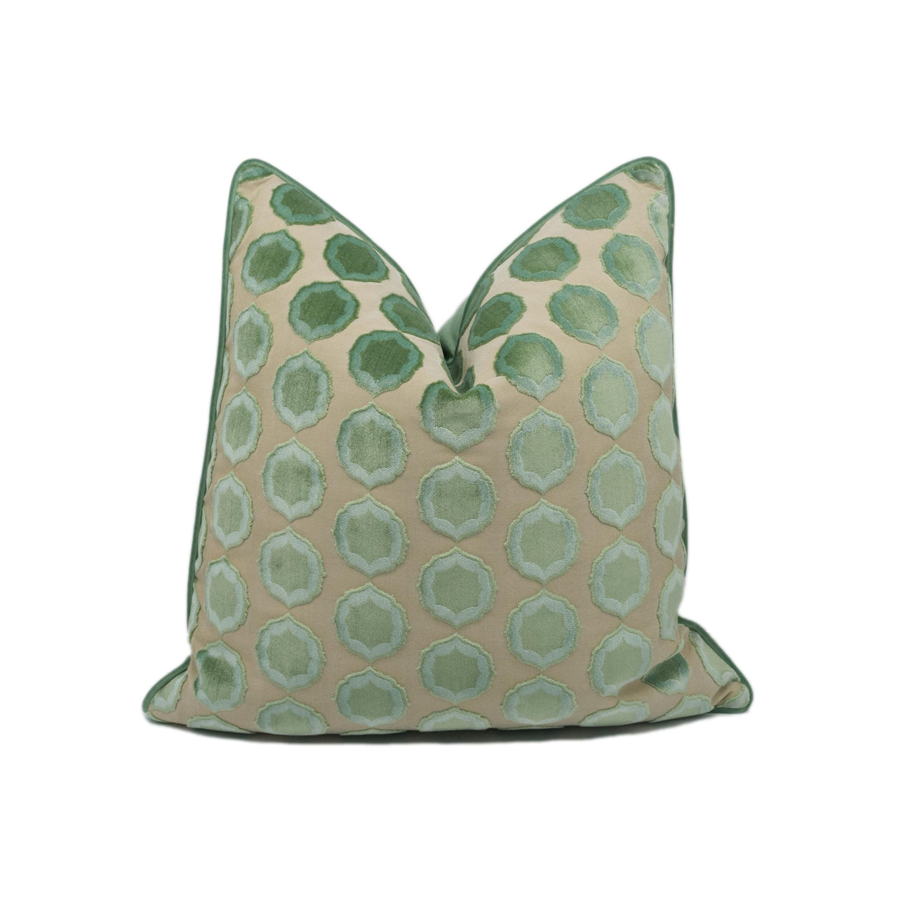 Manuel Canovas - Tiana - Turquoise / Nattier -  Glamorous Designer Cut Velvet Cushion Cover - Handmade Throw Pillow - Designer Home Décor