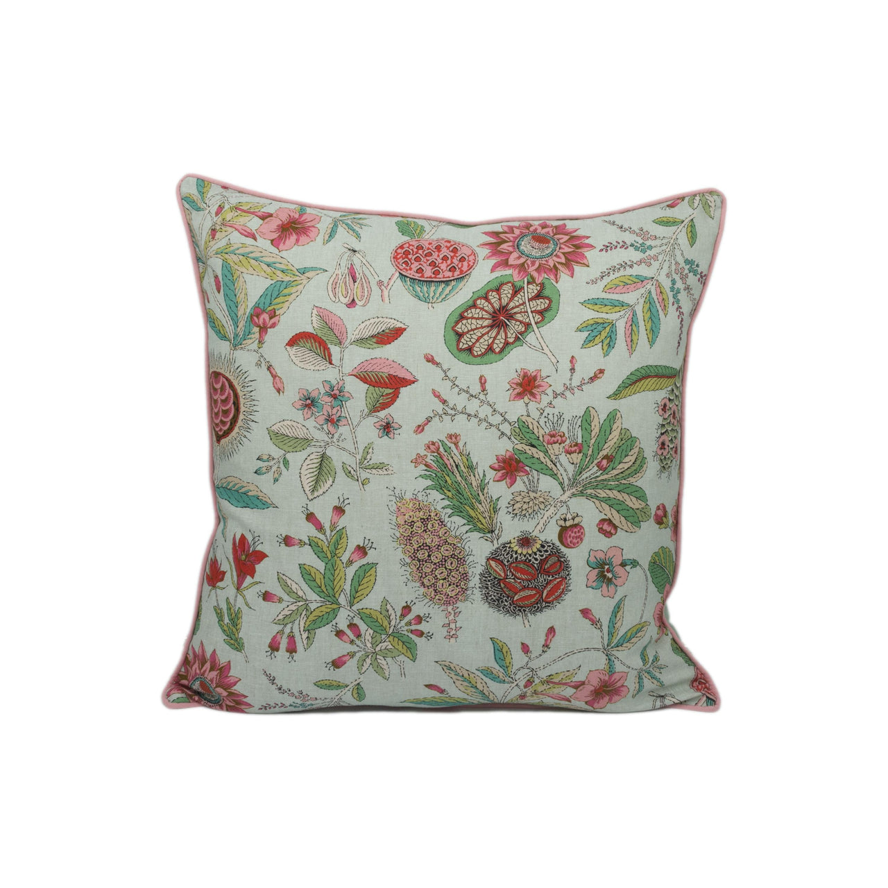 Schumacher - Roca Redonda - Mineral & Pink - Bubblegum Floral Chic Designer Cushion Cover - Handmade Throw Pillow - Luxury Home Decor