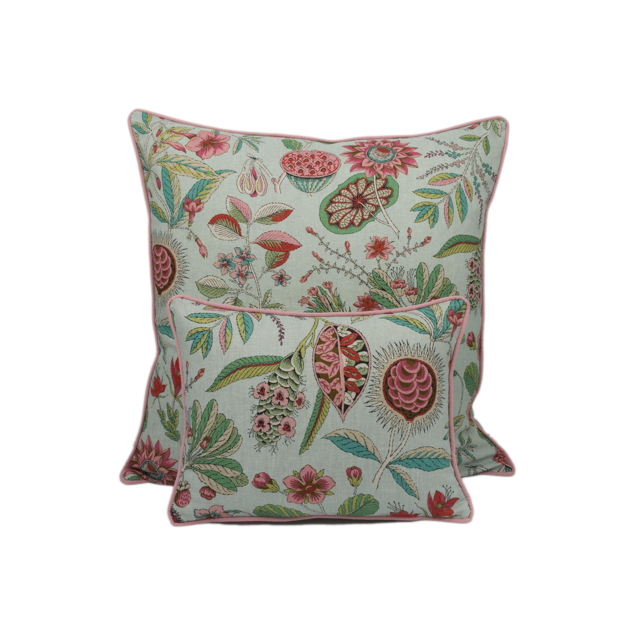 Schumacher - Roca Redonda - Mineral & Pink - Bubblegum Floral Chic Designer Cushion Cover - Handmade Throw Pillow - Luxury Home Decor