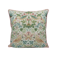 Thumbnail for William Morris - Strawberry Thief - Cochineal / Willow - Iconic Morris Bird Designer Cushion Cover - Handmade Home Decor - Luxury Throw