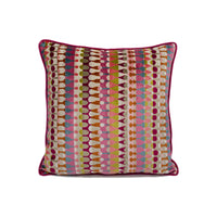 Thumbnail for Clarke & Clarke - Orpheus - Magenta / Peacock - Fun Urban Geometric Cut Velvet Designer Cushion Cover - Luxury Throw Pillow - Handmade Home