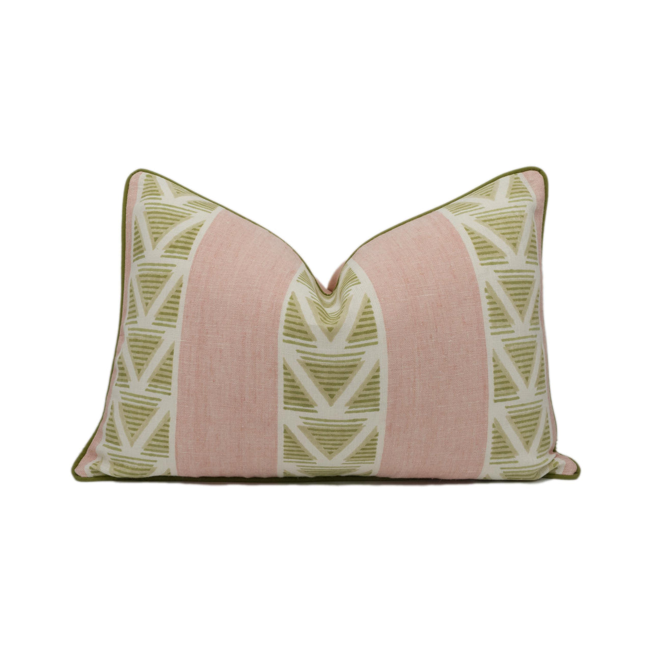 Anna French x Thibaut - Burton Stripe - Blush / Green - Classic Striped Geometric Designer Cushion Cover Luxury Throw Pillow Designer Home