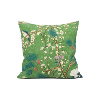 Thumbnail for Thibaut - Katsura - Emerald - Light Delicate Japanese Inspired Floral Cushion Cover - Handmade Throw Pillow - Designer Home Décor