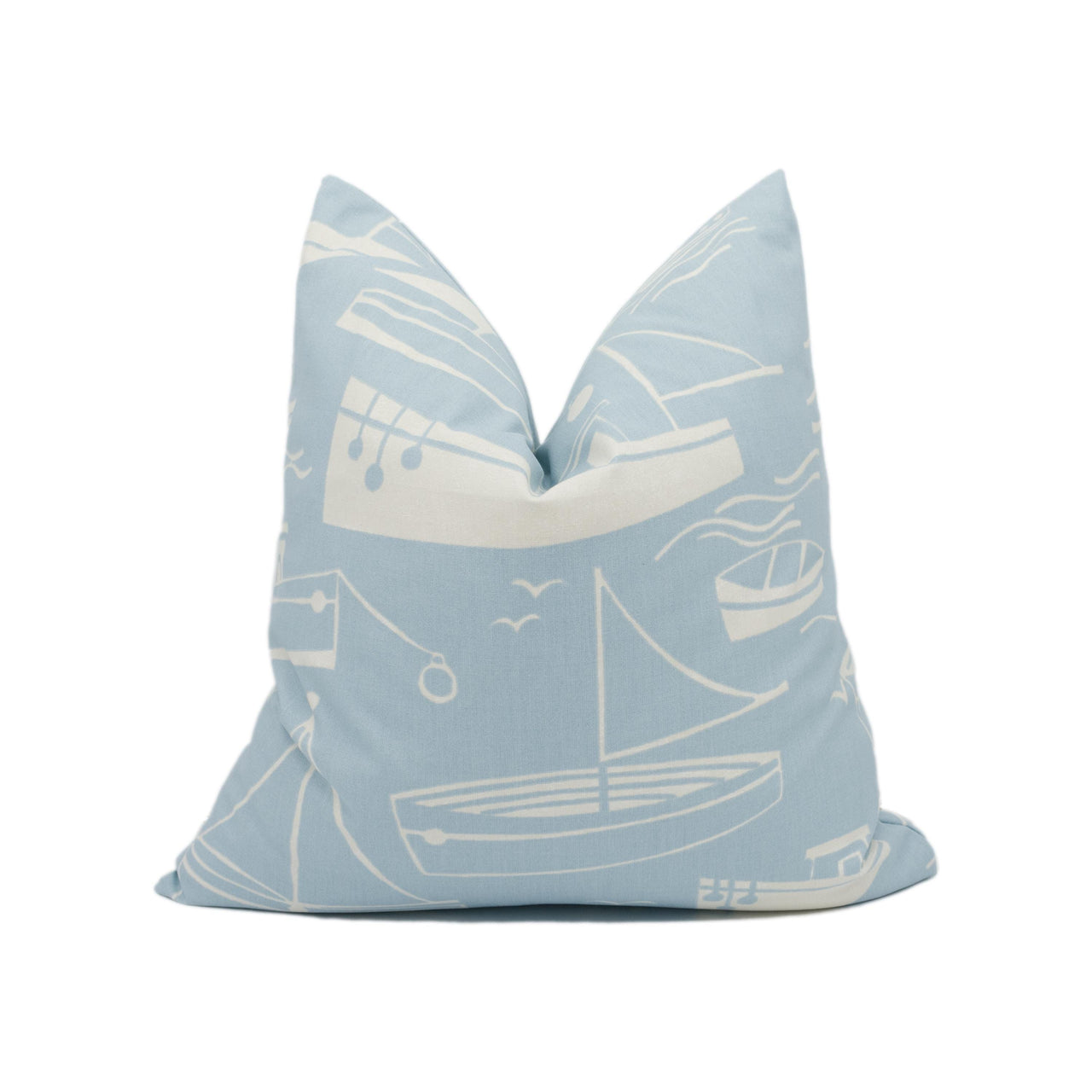 Harlequin - Sail Away - Soft Blue & Neutral - Whimsical Sea Side Boats Cushion Cover - Handmade Throw Pillow - Designer Home Décor