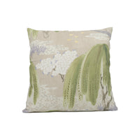 Thumbnail for Anna French x Thibaut - Willow Tree - Beige - Asian Inspired Nature Scenes Cushion Cover - Handmade Throw Pillow - Designer Home Décor