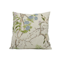 Thumbnail for Thibaut - Katsura - Cream & Lavender - Light Delicate Japanese Inspired Floral Cushion Cover - Handmade Throw Pillow - Designer Home Décor