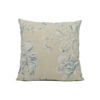 Thumbnail for Sanderson - Magnolia & Pomegranate - Parchment / Sky Blue - Large Scale Floral Cushion Cover - Handmade Throw Pillow - Designer Home Décor