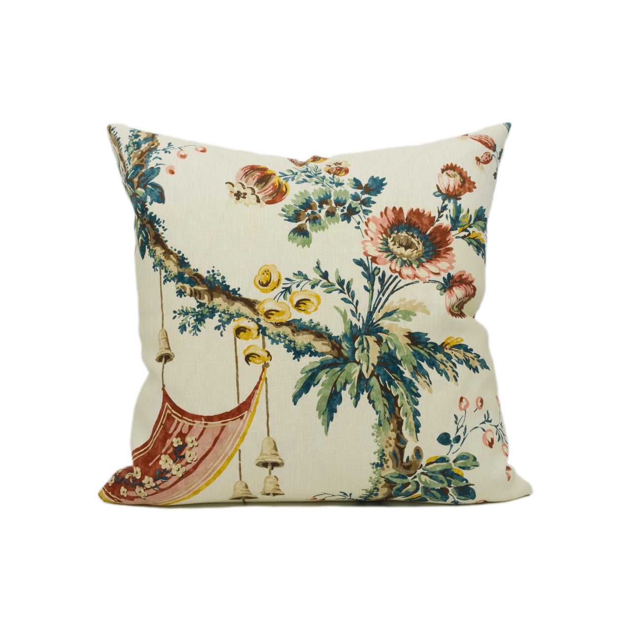 Zoffany - Emperor's Musician - Russet - Trailing Floral Vine Chinoiserie Cushion Cover - Handmade Throw Pillow - Designer Home Décor