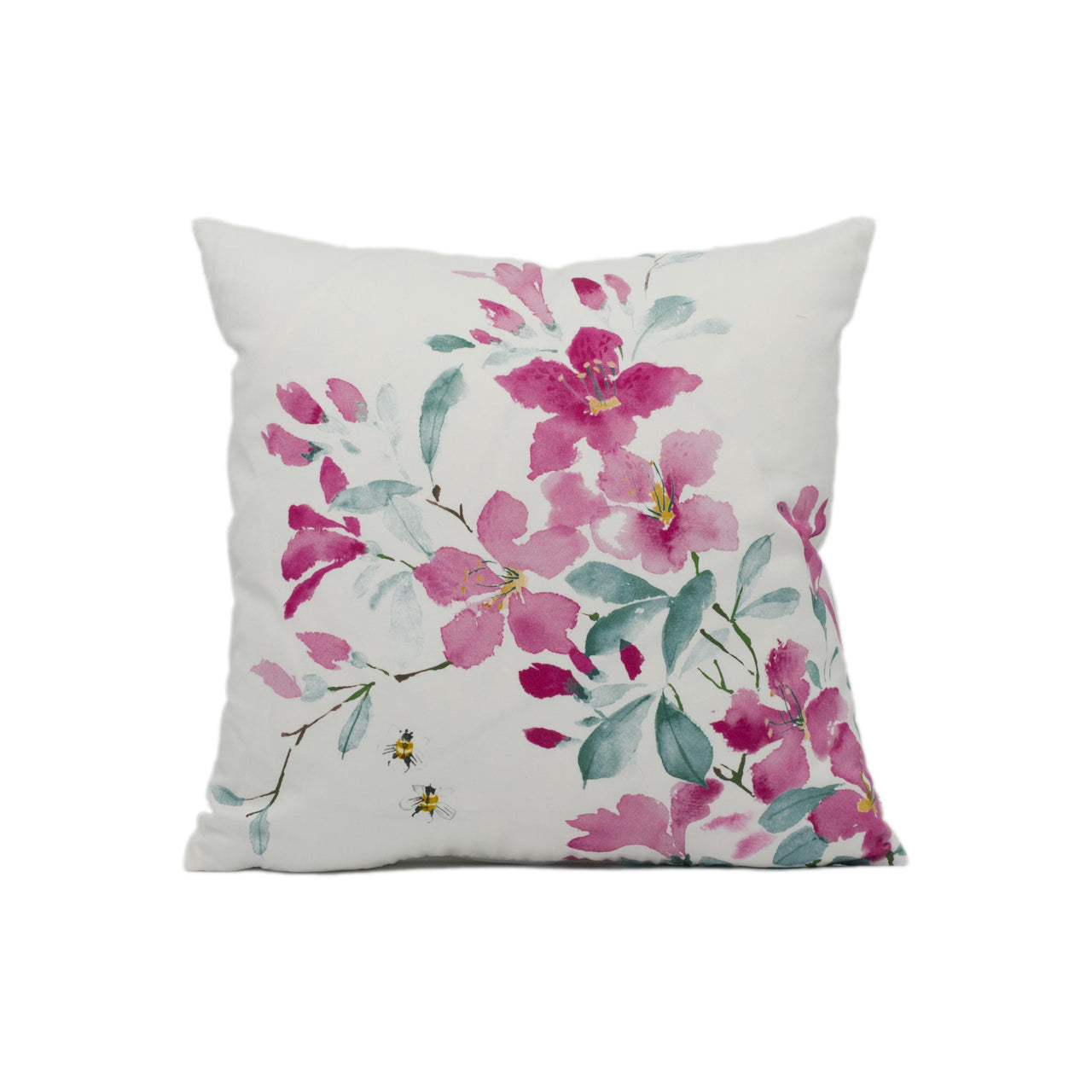 Sanderson - Magnolia & Blossom - Blossom / Leaf - Large Scale Floral Wildlife Cushion Cover - Handmade Throw Pillow - Designer Home Décor