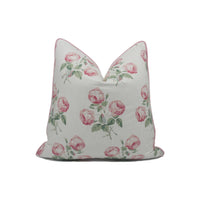 Thumbnail for Colefax and Fowler - Bowood - Pink / Leaf Chintz - Iconic Pink Piped Floral Designer Cushion Cover - Handmade Throw Pillow Luxury Home Décor