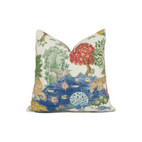 Thumbnail for Sanderson - Pamir Garden - Cream Indigo  - Persian Garden Oasis Designer Cushion Cover - Luxury Throw Pillow - Designer Home Decor