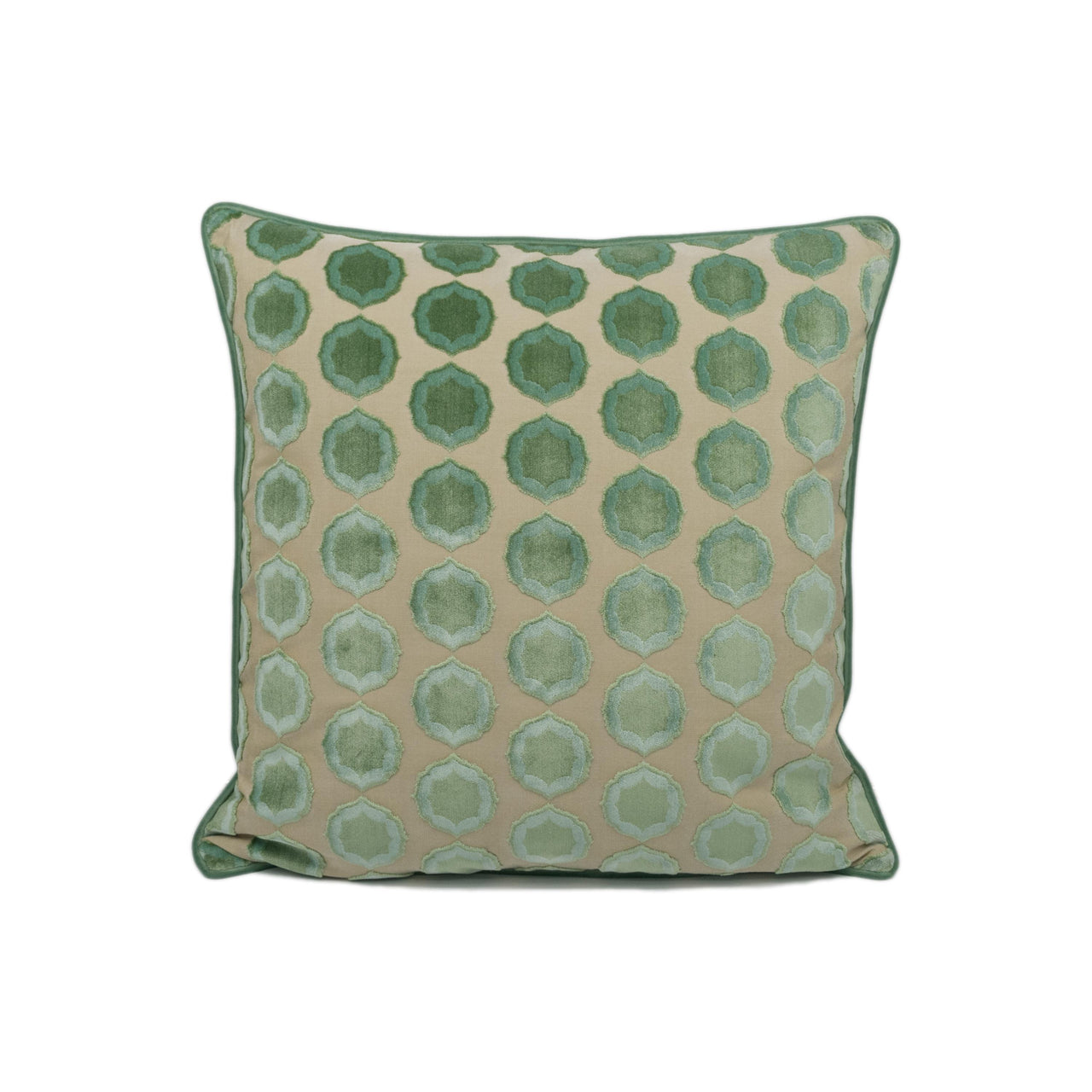 Manuel Canovas - Tiana - Turquoise / Nattier -  Glamorous Designer Cut Velvet Cushion Cover - Handmade Throw Pillow - Designer Home Décor