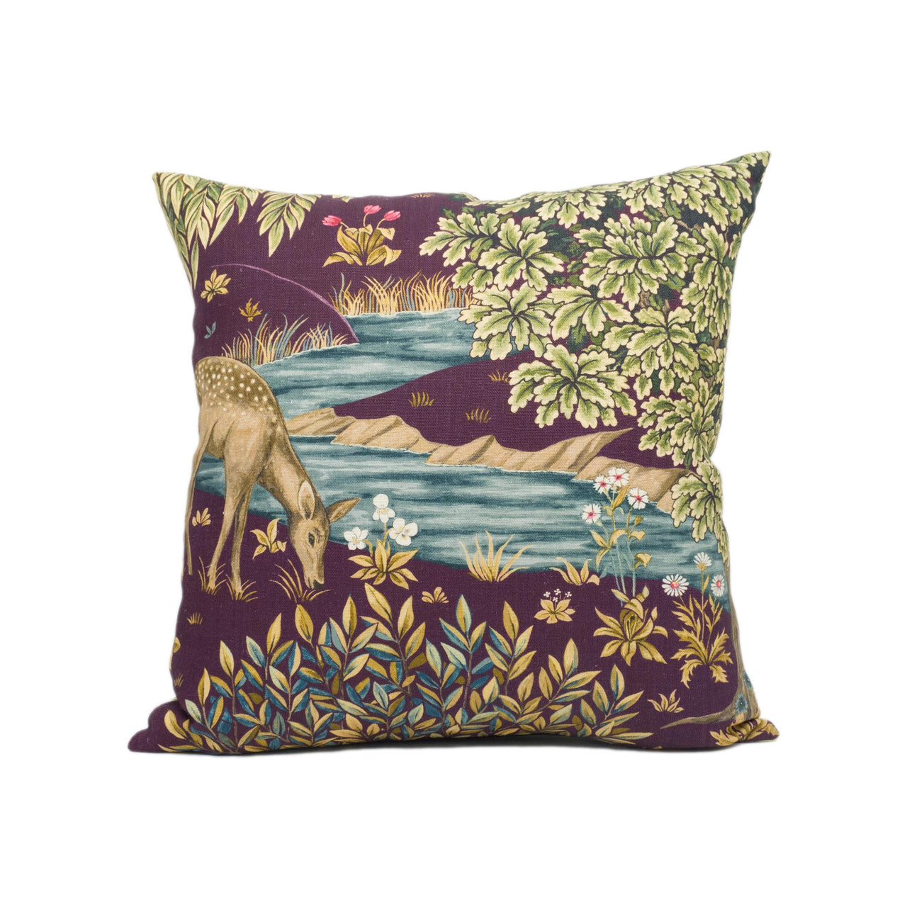 William Morris - The Brook Tapestry - Red - Classic English Medieval Tapestry Designer Cushion Cover - Luxury Throw Pillow - Handmade Home