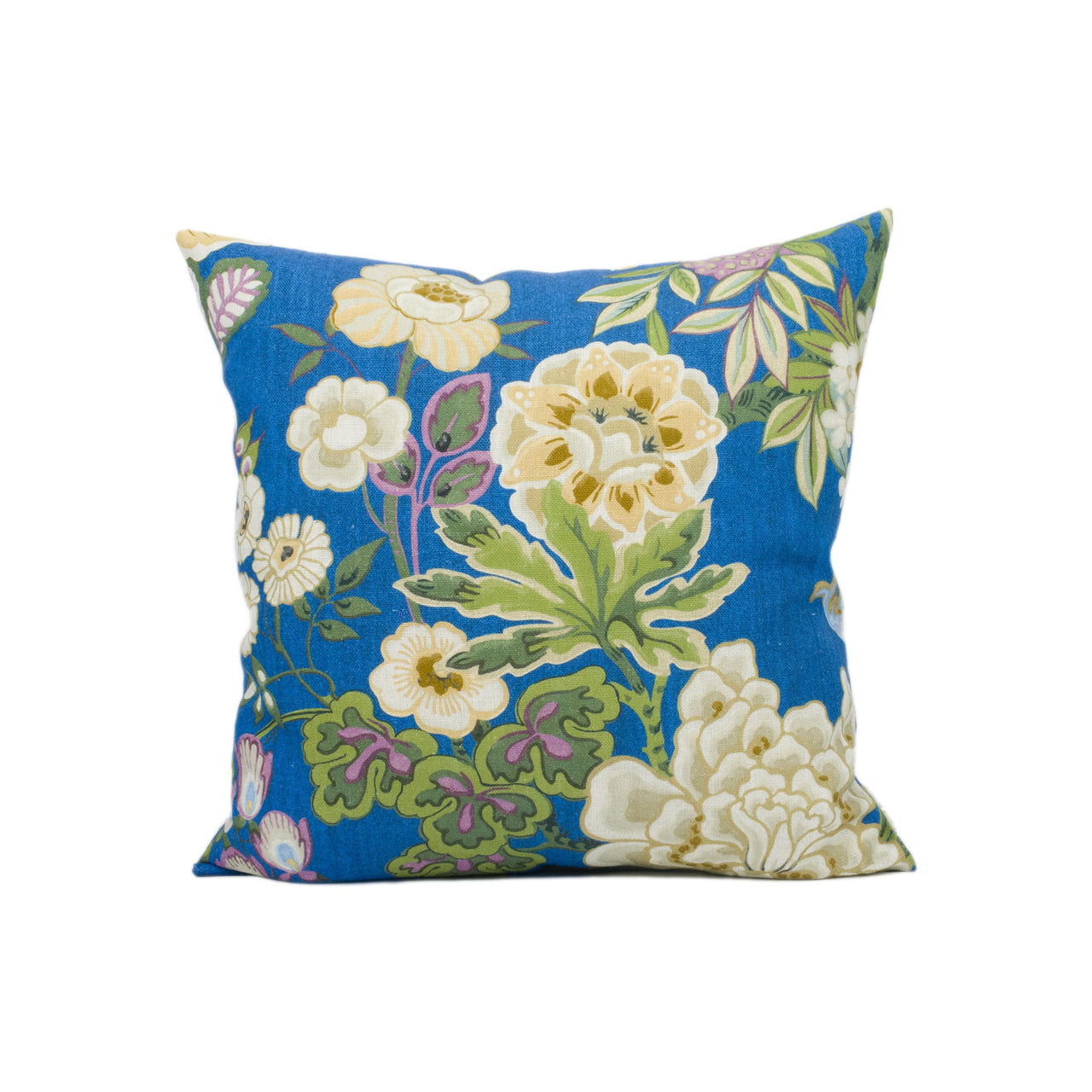 Sanderson - Emperor Peony - Herbal Blue / Amber - Chinese Inspired  Floral Cushion Cover - Handmade Throw Pillow - Designer Home Décor