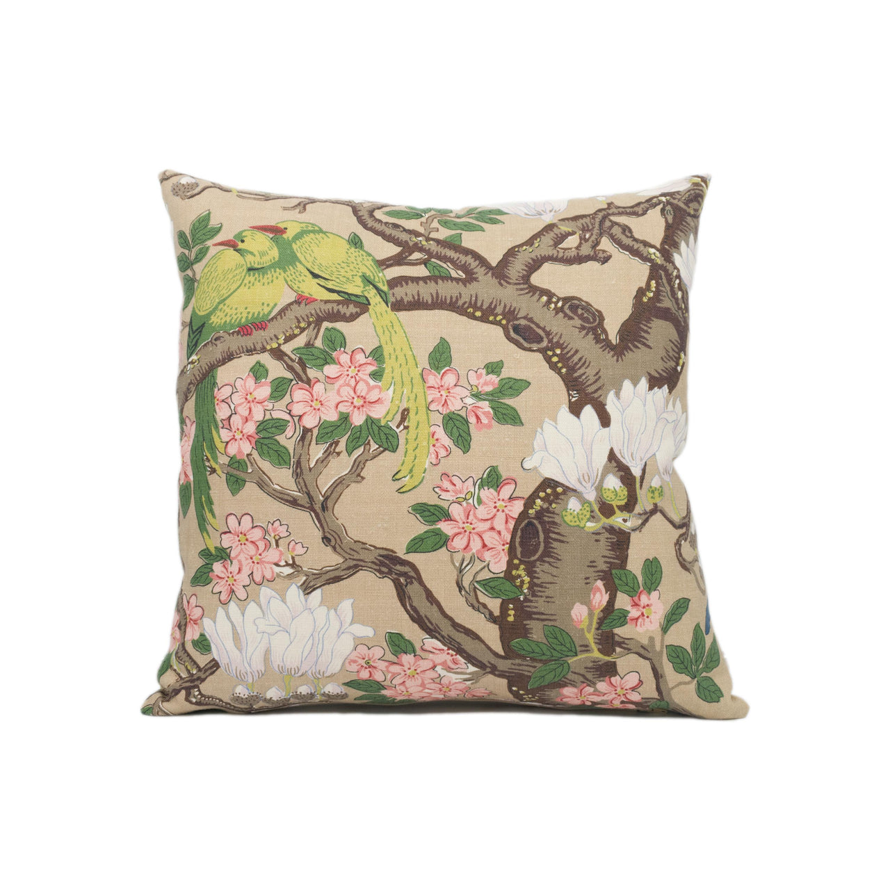 GP & J Baker - Rockbird Signature - Multi - Exotic Magnolia Tree Pheasant Cushion Cover Handmade Throw Pillow Designer Home Décor