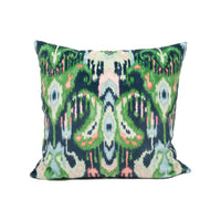 Thumbnail for Linwood - Bukhara - Emerald - Sumptuous Velvet Painterly Ikat Cushion Cover - Handmade Throw Pillow - Designer Home Décor