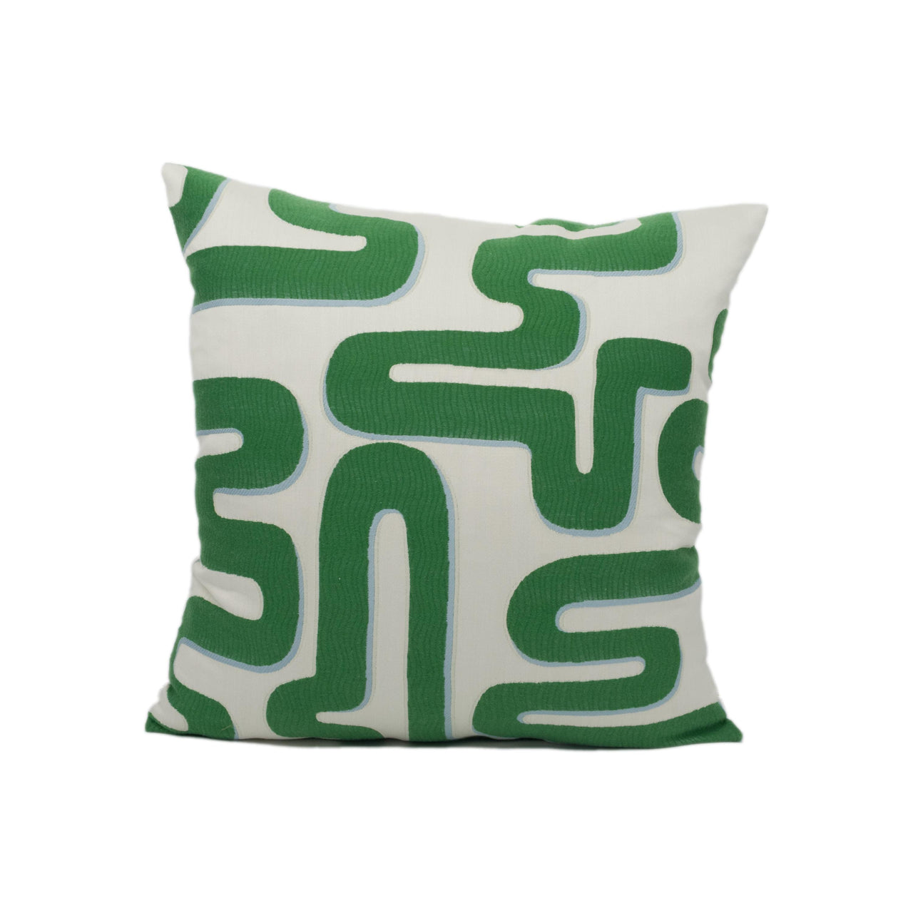 Harlequin - Meander - Emerald / Aquamarine - Bold Contemporary Winding Geometric Cushion Cover - Handmade Throw Pillow - Designer Home Décor