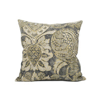 Thumbnail for Zoffany - Pomegranate Print - Gargoyle / Bone Black - Handsome Worn Damask Cushion Cover - Handmade Throw Pillow - Designer Home Décor