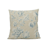 Thumbnail for Sanderson - Magnolia & Pomegranate - Parchment / Sky Blue - Large Scale Floral Cushion Cover - Handmade Throw Pillow - Designer Home Décor