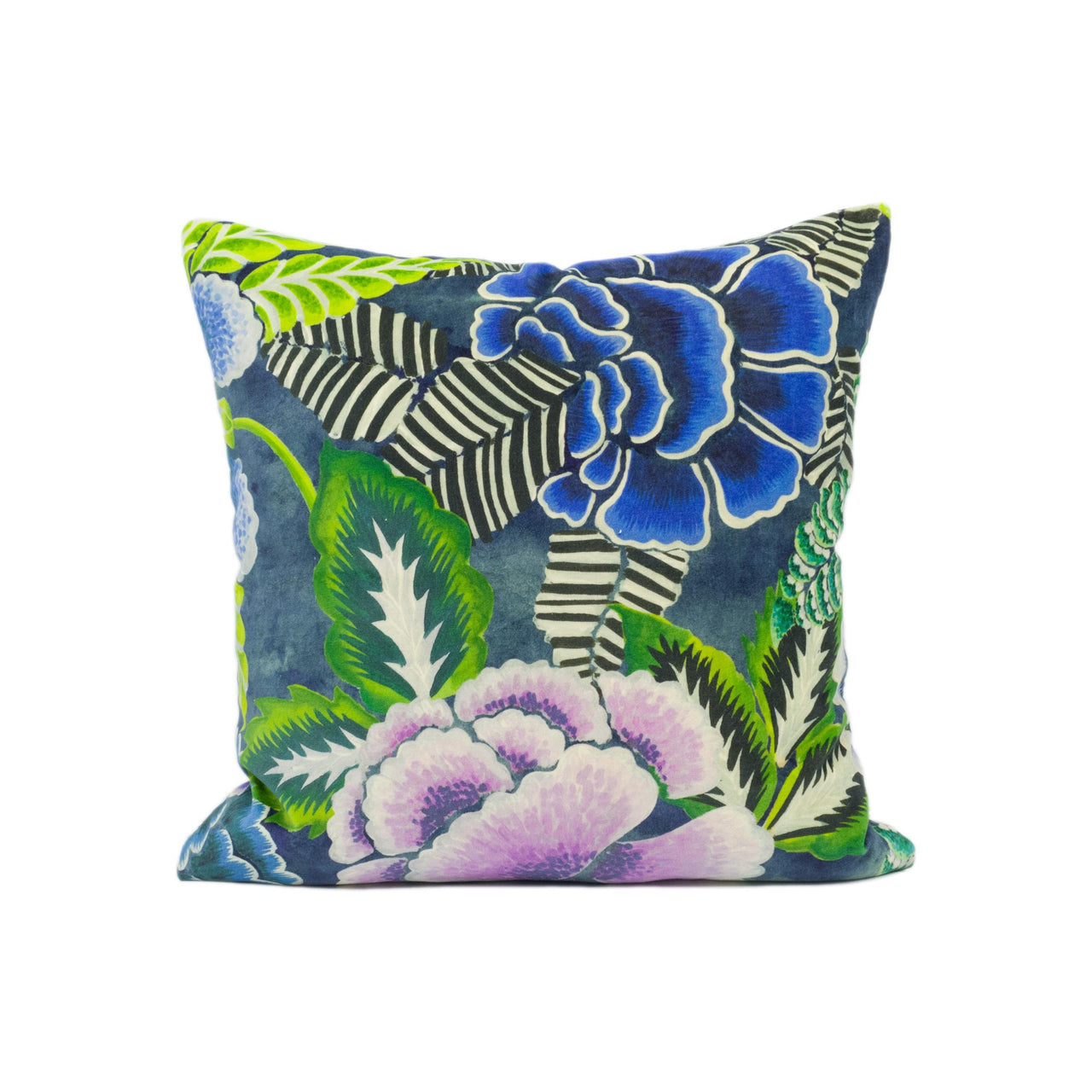 Designers Guild - Rose De Damas Velours - Indigo - Contemporary Floral Velvet Cushion Cover - Handmade Throw Pillow - Designer Home Décor