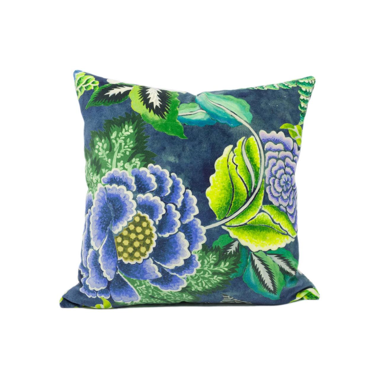 Designers Guild - Rose De Damas Velours - Indigo - Contemporary Floral Velvet Cushion Cover - Handmade Throw Pillow - Designer Home Décor