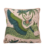 Thumbnail for a green and white pillow with a bird on it