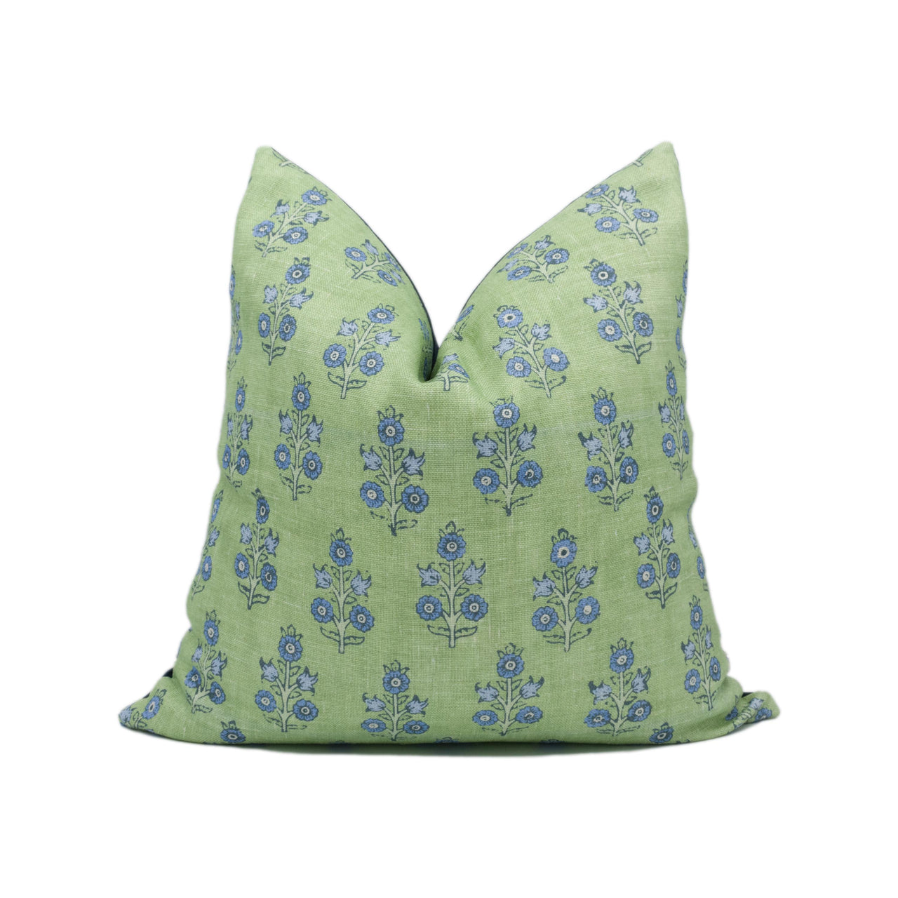 GP & J Baker - Poppy Sprig - Green / Blue - Versatile Indian Inspired Floral Cushion Cover - Luxury Throw Pillow - Designer Home Décor