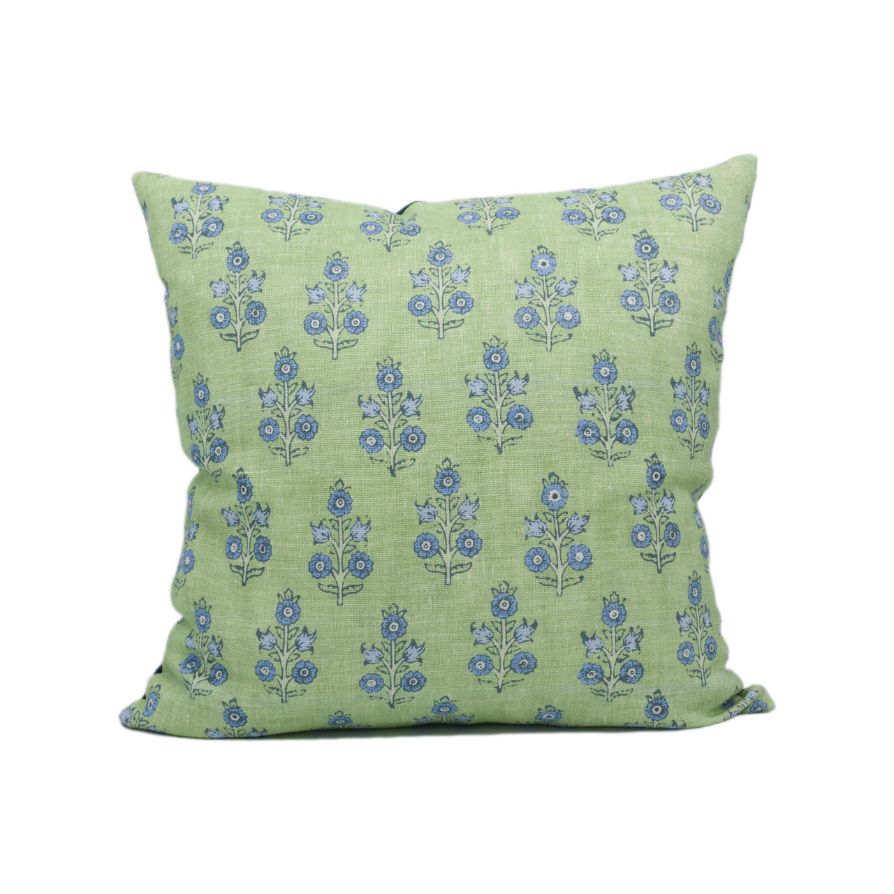 GP & J Baker - Poppy Sprig - Green / Blue - Versatile Indian Inspired Floral Cushion Cover - Luxury Throw Pillow - Designer Home Décor