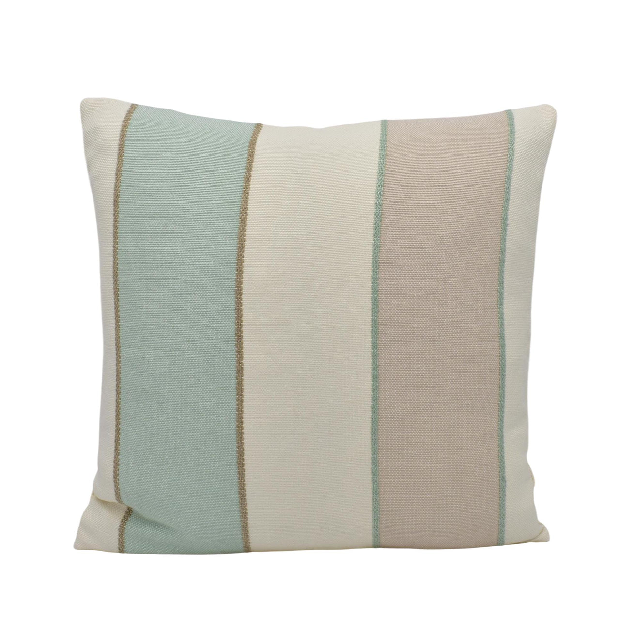 a striped pillow on a white background