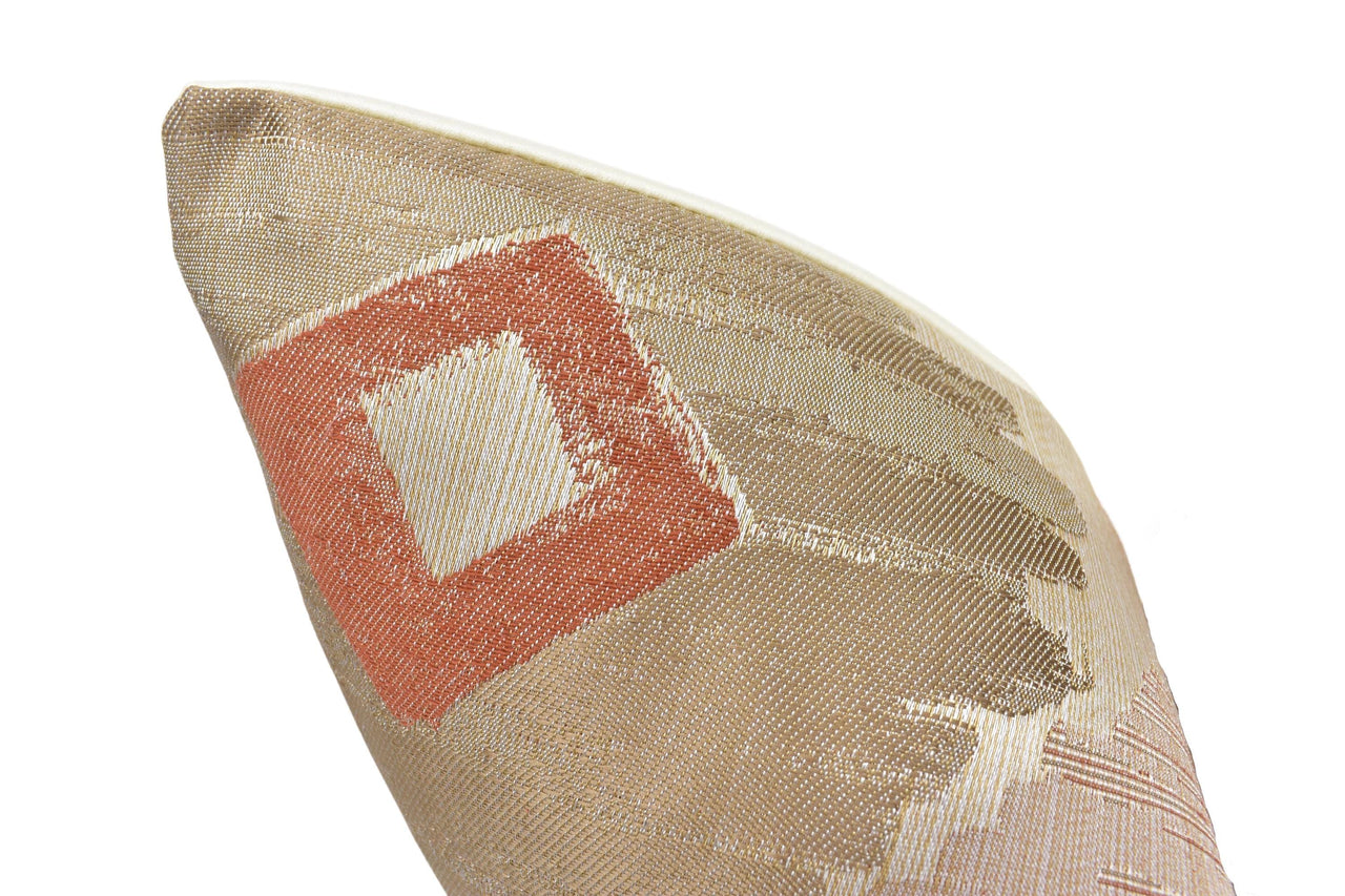 a close up of a pillow on a white background