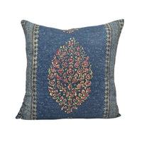 Thumbnail for a blue pillow with a floral design on it