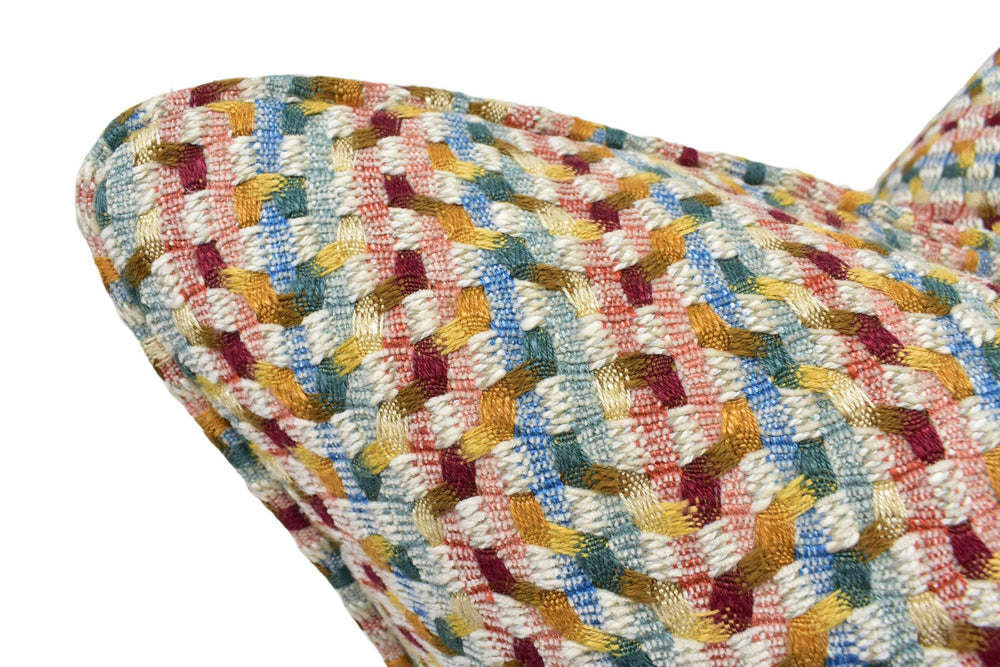 Casamance - Beguin - Multico Topaze - Playful Colourful Woven Jacquard Cushion Cover - Soft Primary Colour Yarn Weave Dopamine Decor Pillow.