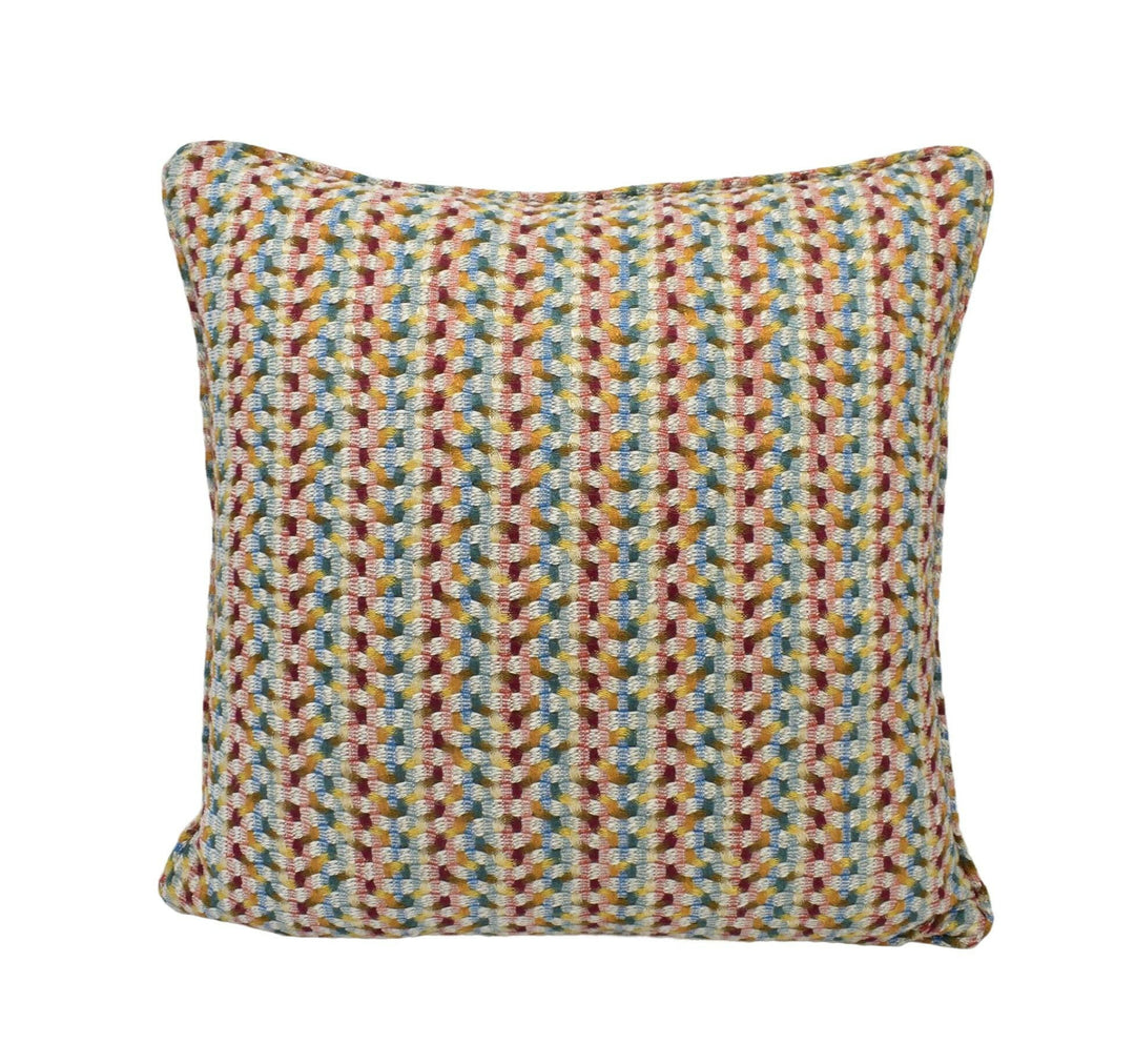 Casamance - Beguin - Multico Topaze - Playful Colourful Woven Jacquard Cushion Cover - Soft Primary Colour Yarn Weave Dopamine Decor Pillow.