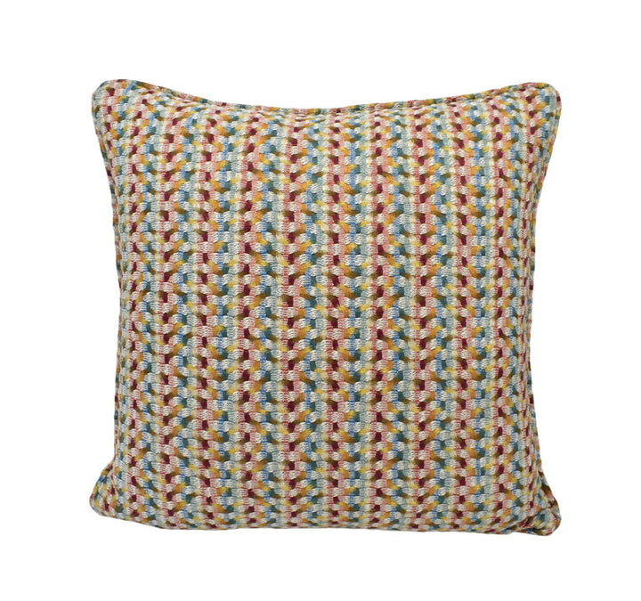 Casamance - Beguin - Multico Topaze - Playful Colourful Woven Jacquard Cushion Cover - Soft Primary Colour Yarn Weave Dopamine Decor Pillow.
