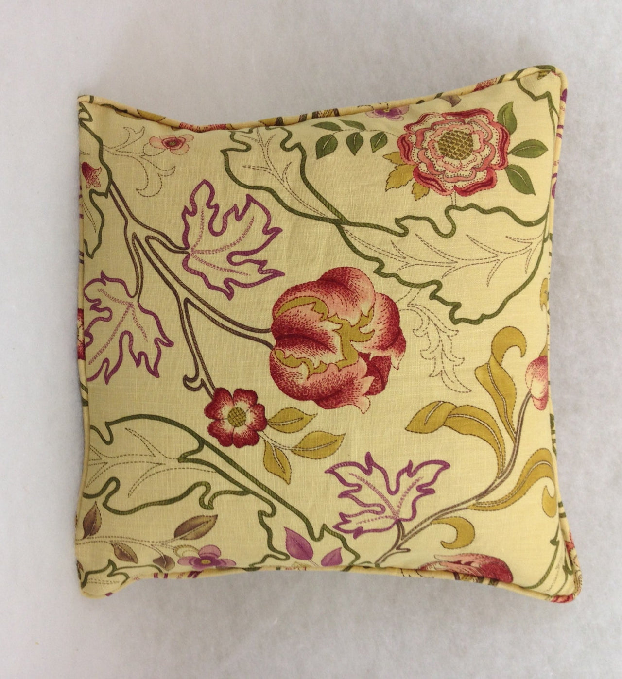 William Morris - Mary Isobel - Red / Gold - Self-Piped Cushion Cover Throw Pillow Designer Home Decor