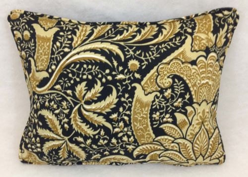 William Morris - Indian - Black / Gold - Cushion Cover Throw Pillow Designer Home Decor