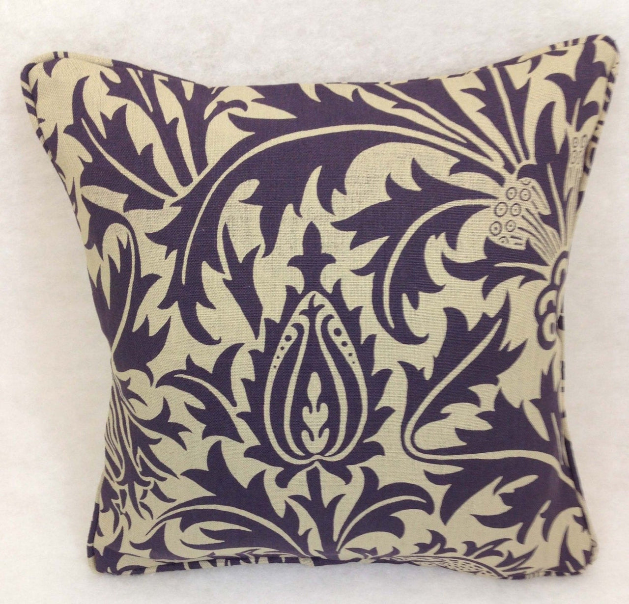 William Morris & Co - Thistle - Grape / Vellum - Cushion Cover Throw Pillow Designer Home Decor