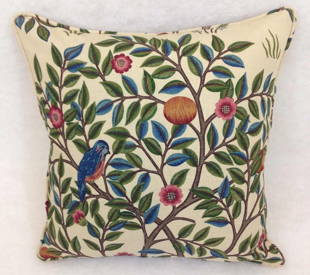 William Morris - Kelmscott Tree - Woad / Wine - Classic English Designer Cushion Cover - Luxury Throw Pillow - Handmade Home Decor