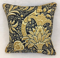 Thumbnail for William Morris - Indian - Black / Gold - Cushion Cover Throw Pillow Designer Home Decor