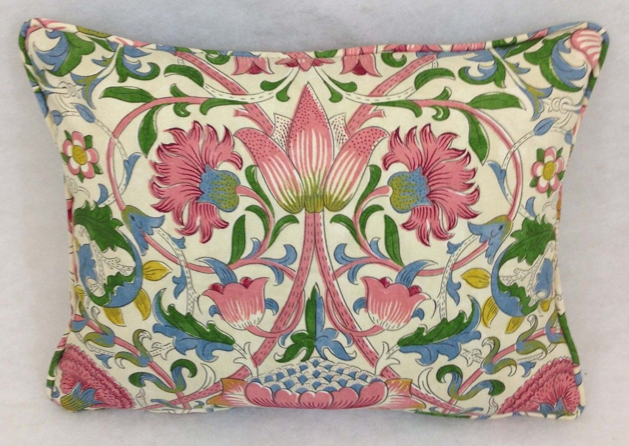 William Morris - Lodden - Blush / Woad - Cushion Cover Throw Pillow Designer Home Decor