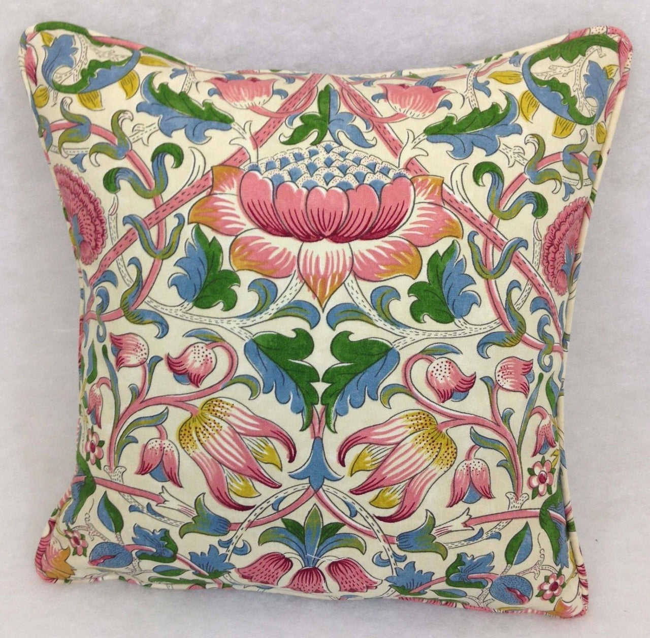 William Morris - Lodden - Blush / Woad - Cushion Cover Throw Pillow Designer Home Decor