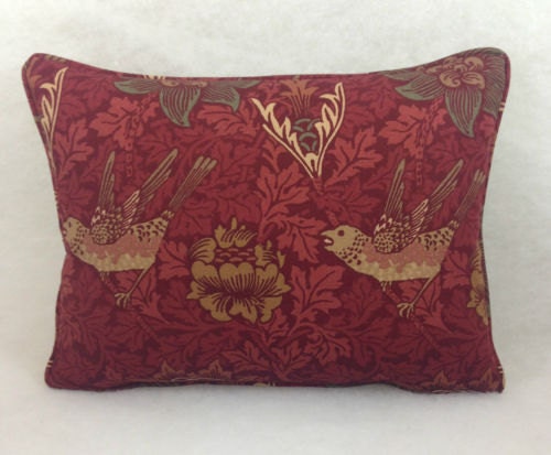 William Morris - Bird Anemone - Red Clay - Cushion Cover Throw Pillow Designer Home Decor