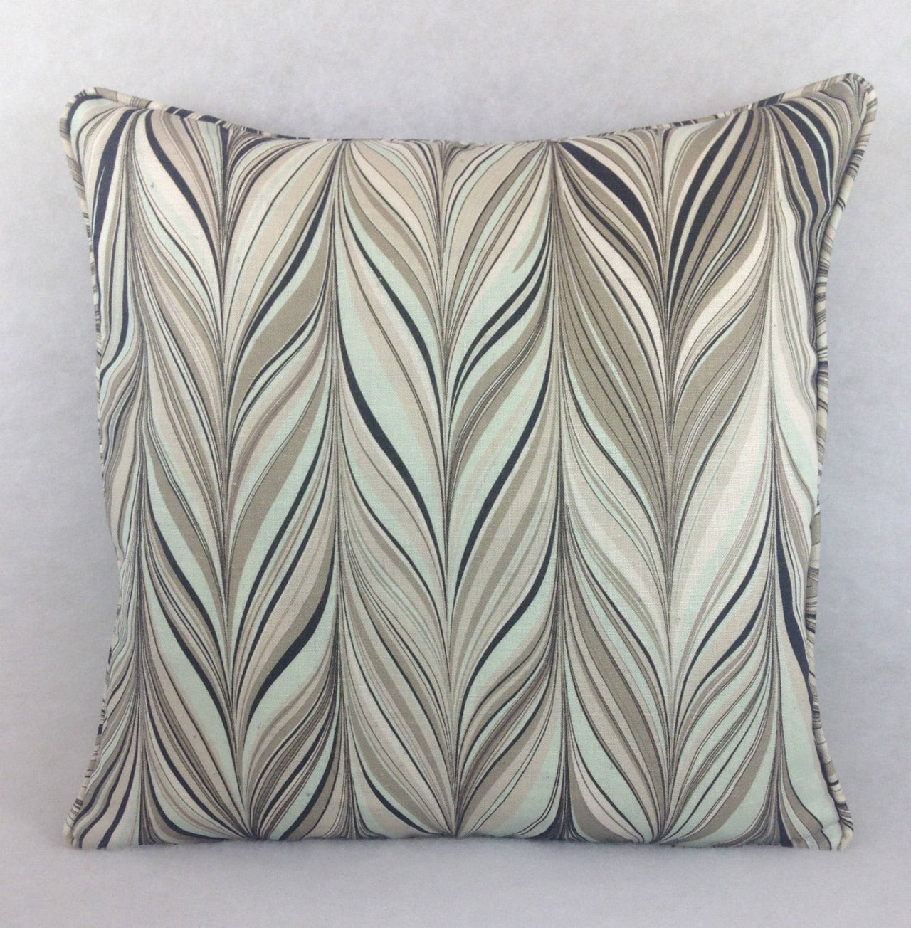 Mary McDonald for Schumacher - Firenze - Aquamarine - Funky Marbled Effect Designer Cushion Cover - Handmade Throw Pillow Luxury Home Decor