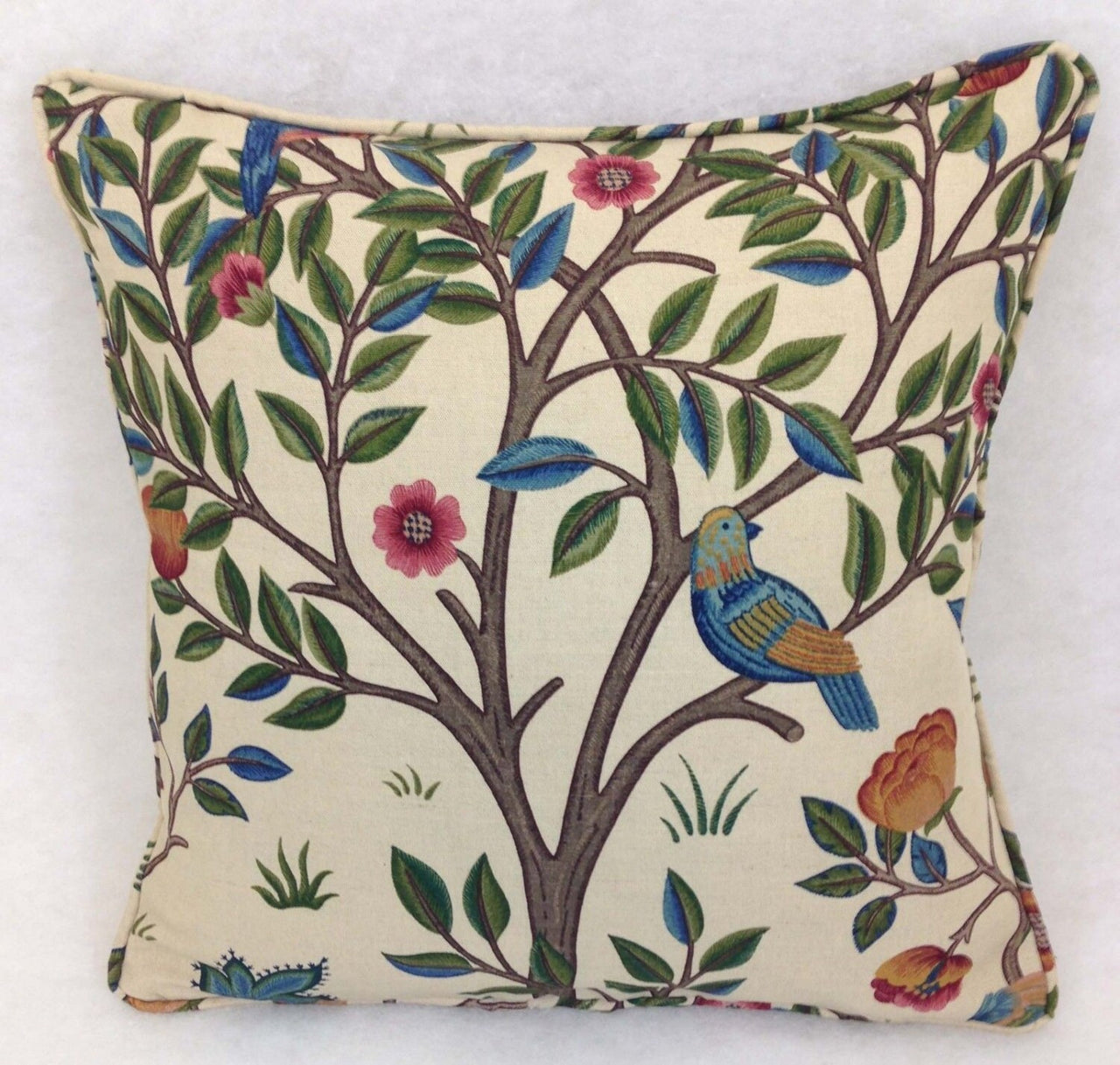 William Morris - Kelmscott Tree - Woad / Wine - Classic English Designer Cushion Cover - Luxury Throw Pillow - Handmade Home Decor