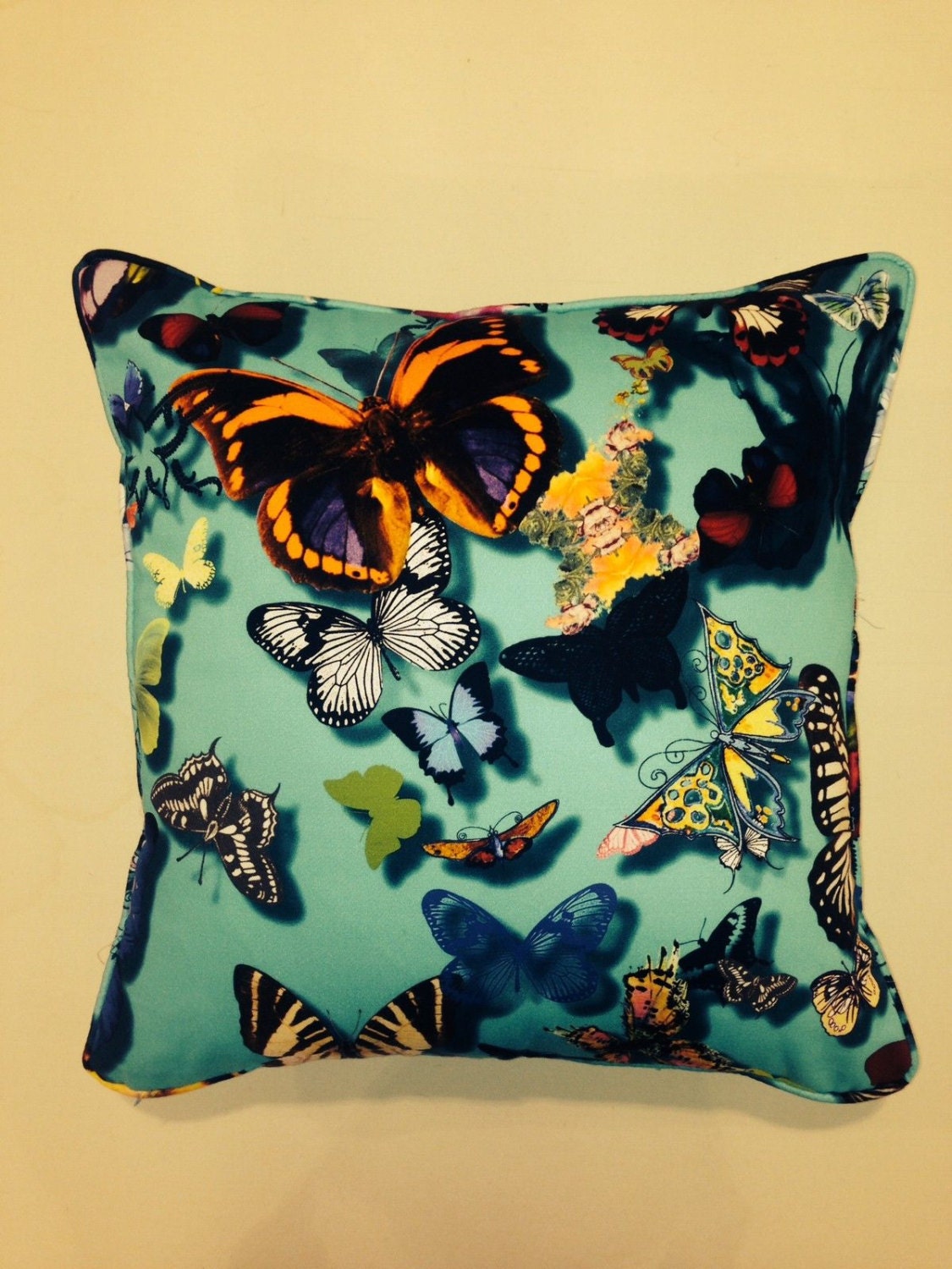 Designers Guild / Christian Lacroix - Butterfly Parade - Lagon - Cushion Cover Throw Pillow Designer Home Decor