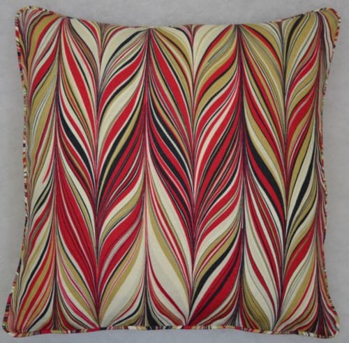 Mary McDonald for Schumacher - Firenze - Ruby - Funky Marbled Effect Designer Cushion Cover - Handmade Throw Pillow Luxury Home Decor