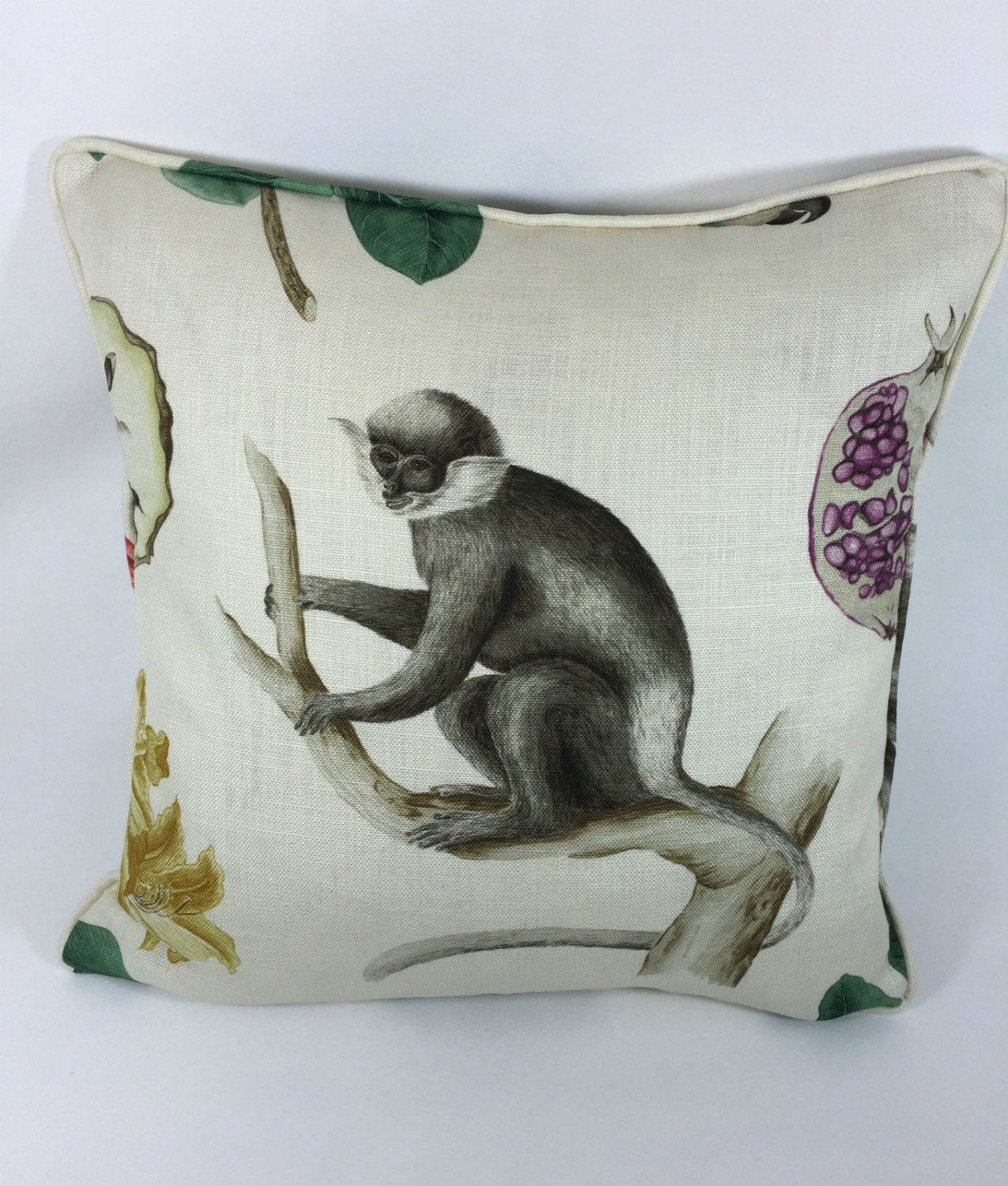 Sanderson - Capuchins - Emerald - Cushion Cover Throw Pillow Designer Home Decor