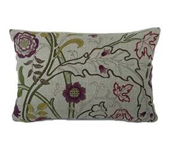 William Morris - Mary Isobel - Wine / Linen Cushion Cover Throw Pillow Designer Home Decor