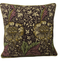 Thumbnail for William Morris - Kennet - Grape / Gold - Contrast Piped Cushion Cover Throw Pillow Designer Home Decor